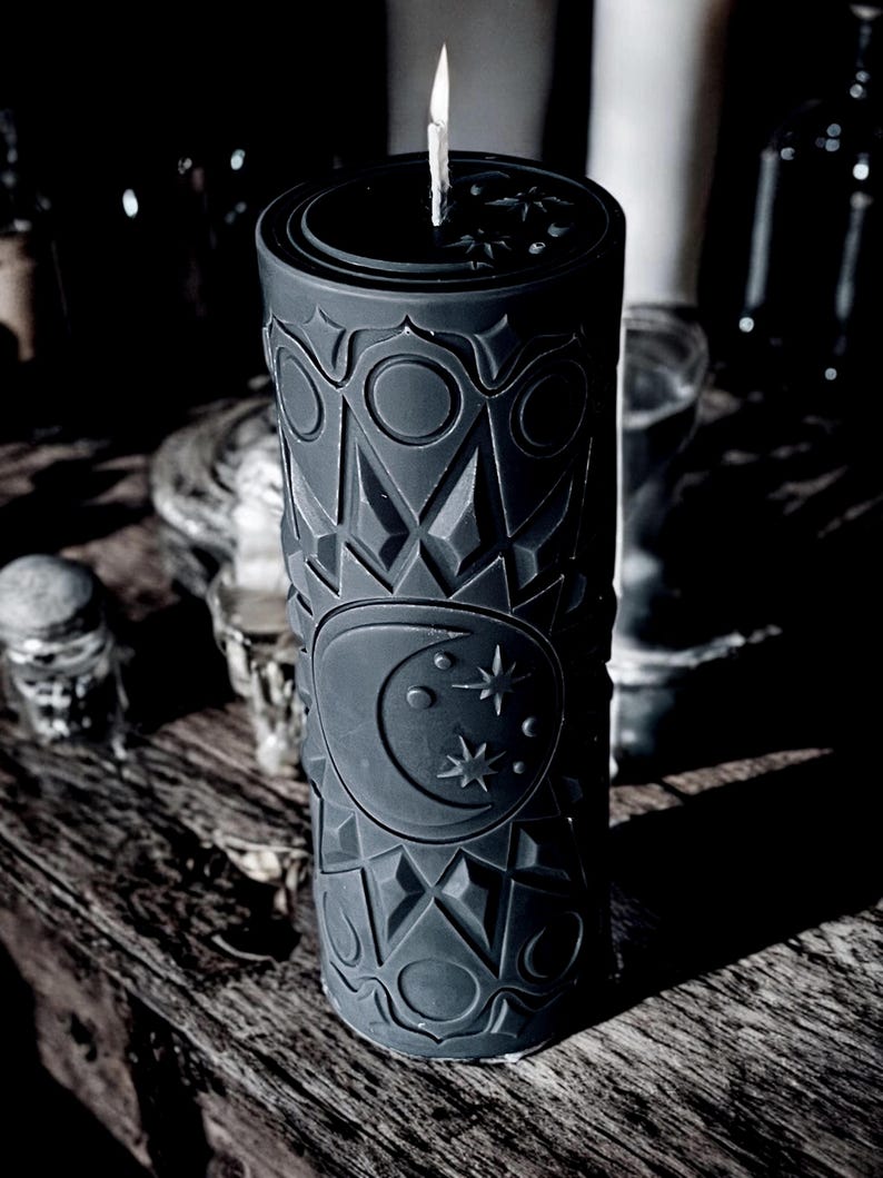 Harvest Equinox Candle | Celestial Balance | Faerie Blush Pink Or Custom Fragrance And Colour | Mabon Sun & Moon Cycle | Free UK Delivery
