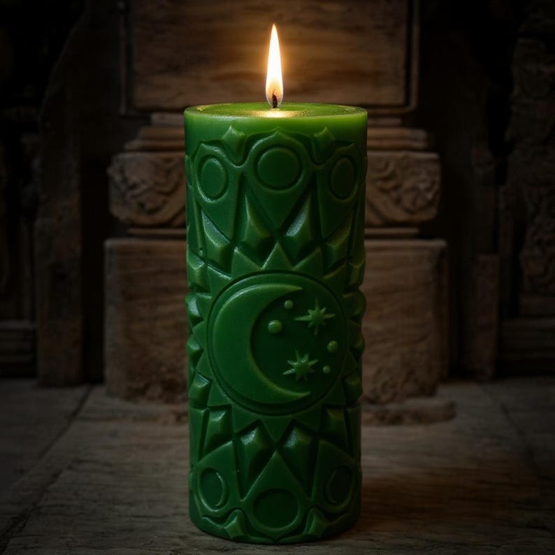 Harvest Equinox Candle | Celestial Balance | Faerie Blush Pink Or Custom Fragrance And Colour | Mabon Sun & Moon Cycle | Free UK Delivery