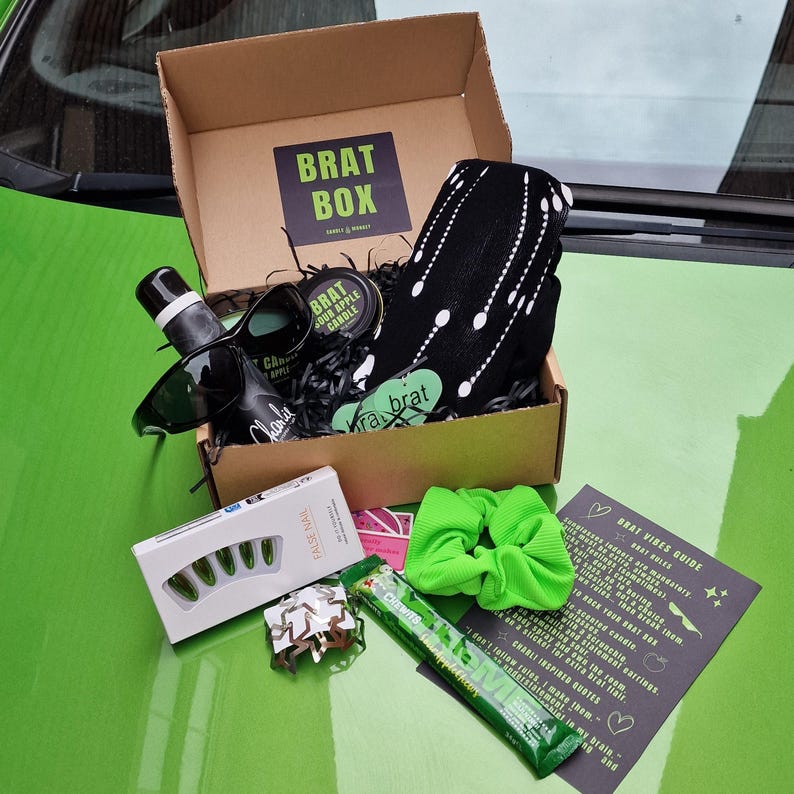 Brat Aesthetic Gift Hamper – Y2K Brat Core Accessories & Self-Care Box for Her Etc Free UK Delivery