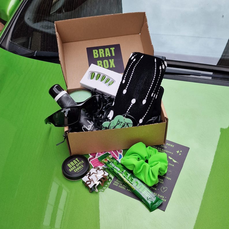 Brat Aesthetic Gift Hamper – Y2K Brat Core Accessories & Self-Care Box for Her Etc Free UK Delivery