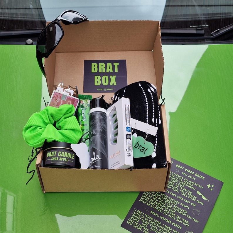 Brat Aesthetic Gift Hamper – Y2K Brat Core Accessories & Self-Care Box for Her Etc Free UK Delivery
