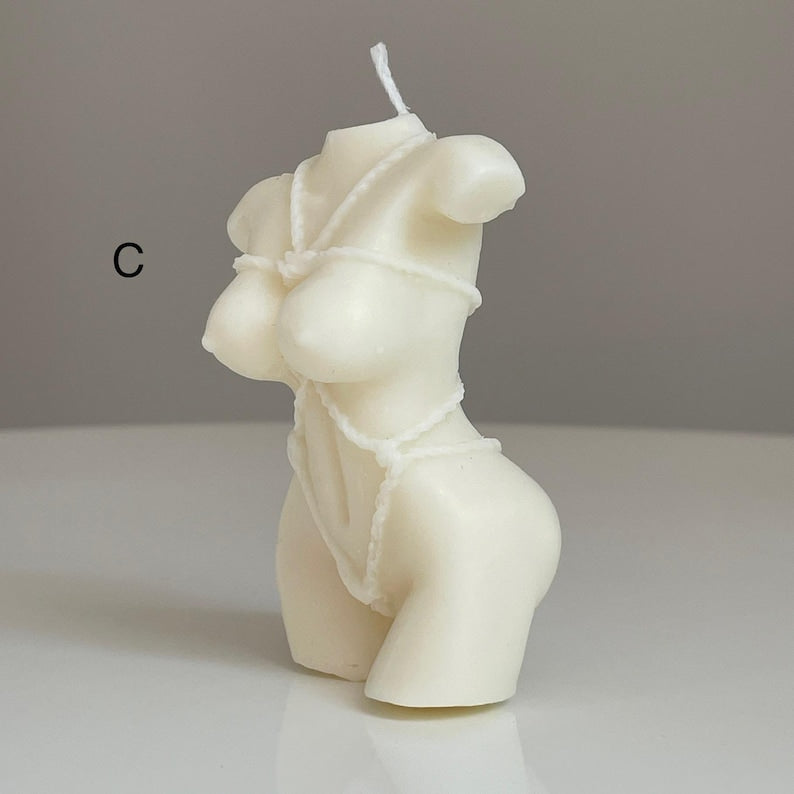 Shibari Bondage God / Goddess Sensual Candle – Ivory White | Handmade in Leicestershire | Choose Your Fragrance | Free UK Delivery