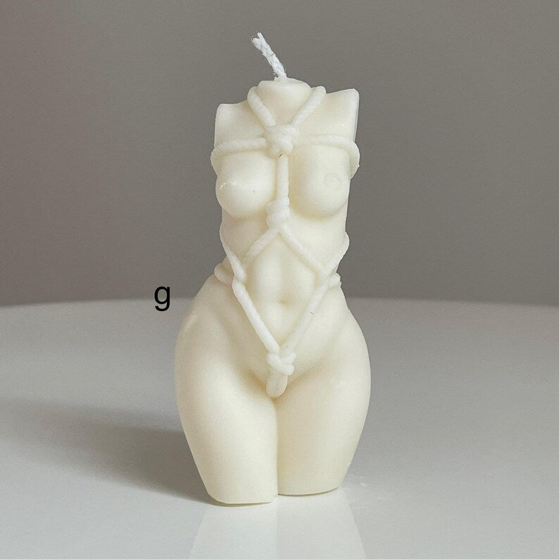 Shibari Bondage God / Goddess Sensual Candle – Ivory White | Handmade in Leicestershire | Choose Your Fragrance | Free UK Delivery
