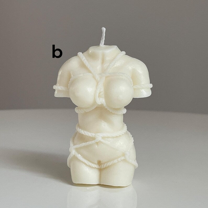 Shibari Bondage God / Goddess Sensual Candle – Ivory White | Handmade in Leicestershire | Choose Your Fragrance | Free UK Delivery