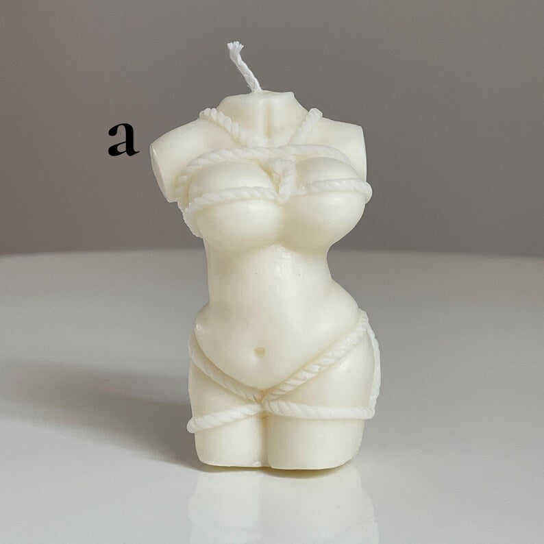 Shibari Bondage God / Goddess Sensual Candle – Ivory White | Handmade in Leicestershire | Choose Your Fragrance | Free UK Delivery