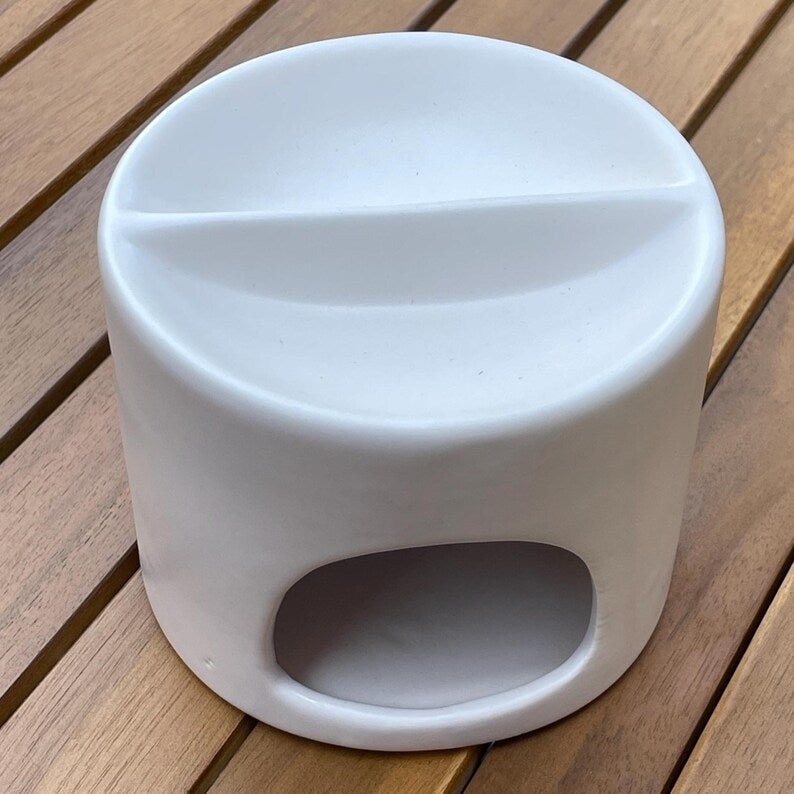 White Ceramic Dual Fragrance Wax Melt Burner – Double Dish Wax Warmer – Mix & Match Scents – Free UK Post