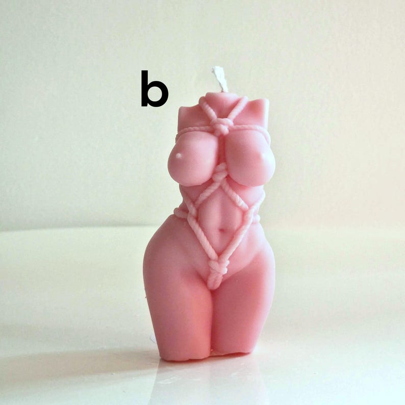 Shibari Bondage God/Goddess Pink Candle Choice Of Fragrance Handmade in Leicestershire Free UK Post