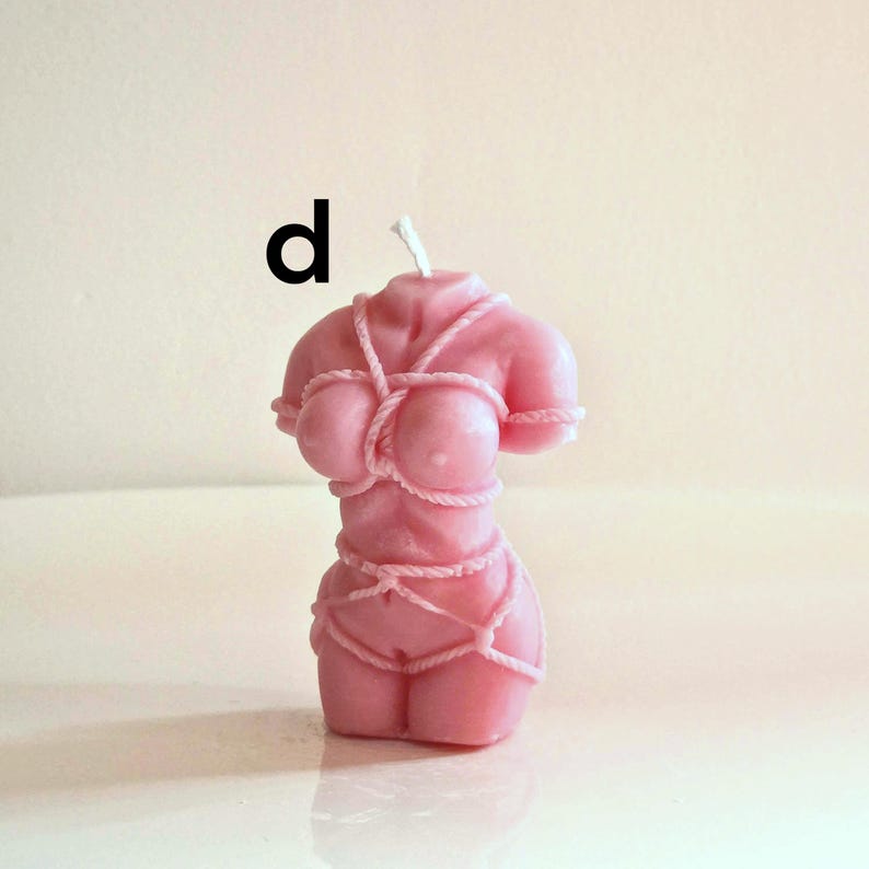 Shibari Bondage God/Goddess Pink Candle Choice Of Fragrance Handmade in Leicestershire Free UK Post