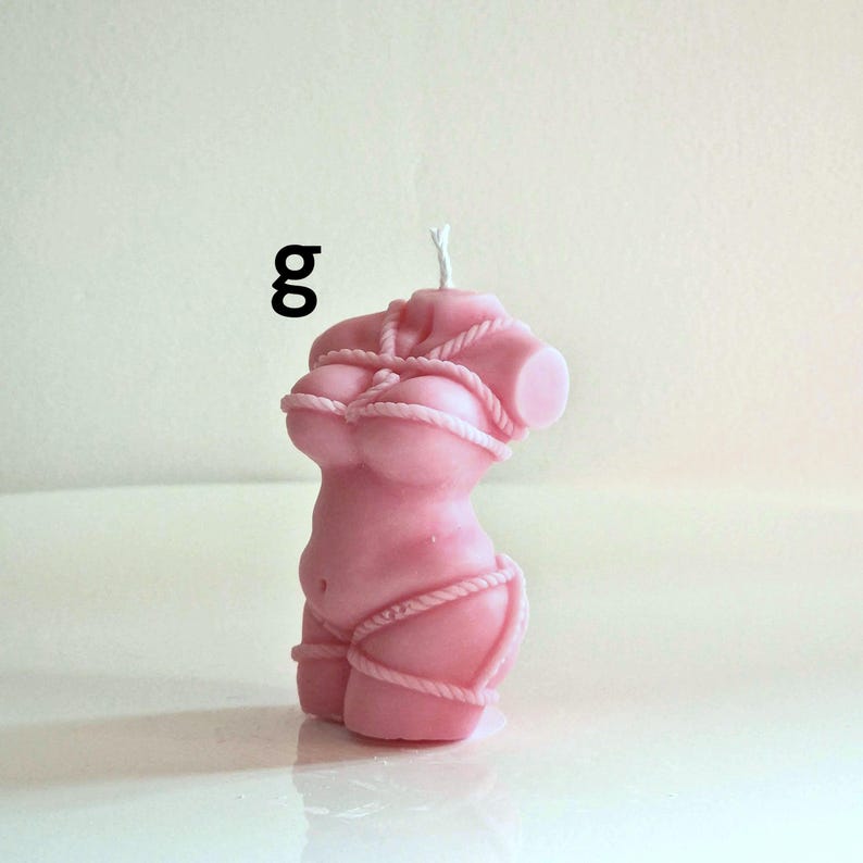 Shibari Bondage God/Goddess Pink Candle Choice Of Fragrance Handmade in Leicestershire Free UK Post