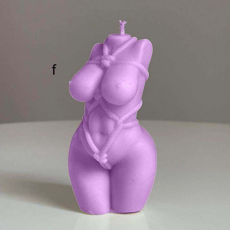 Handmade Lilac Shibari God / Goddess Candle | Sensual Bondage Sculpture | Pick Your Scent | Witchy Décor | Free UK Delivery