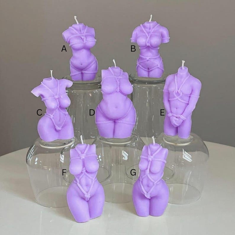 Handmade Lilac Shibari God / Goddess Candle | Sensual Bondage Sculpture | Pick Your Scent | Witchy Décor | Free UK Delivery