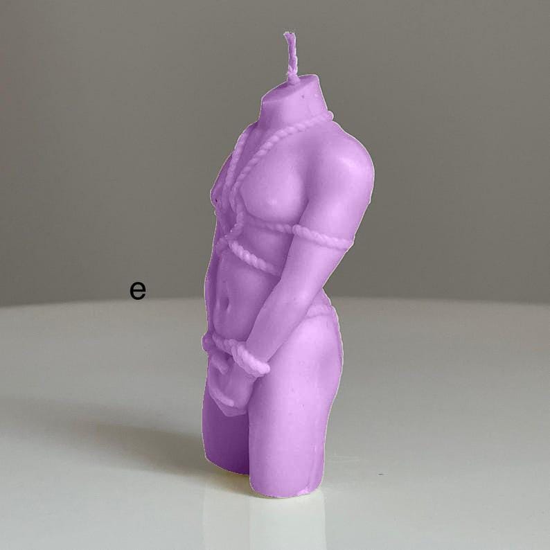 Handmade Lilac Shibari God / Goddess Candle | Sensual Bondage Sculpture | Pick Your Scent | Witchy Décor | Free UK Delivery