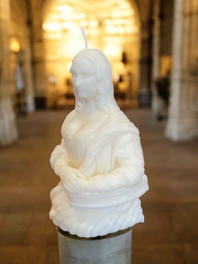 Leonardo De Vinci Mona Lisa Candle Renaissance Art Collection Choose Your Fragrance And Colour Handmade in Leicestershire Free UK Post