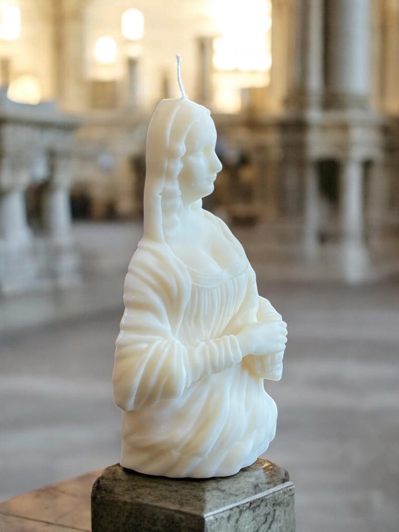 Leonardo De Vinci Mona Lisa Candle Renaissance Art Collection Choose Your Fragrance And Colour Handmade in Leicestershire Free UK Post