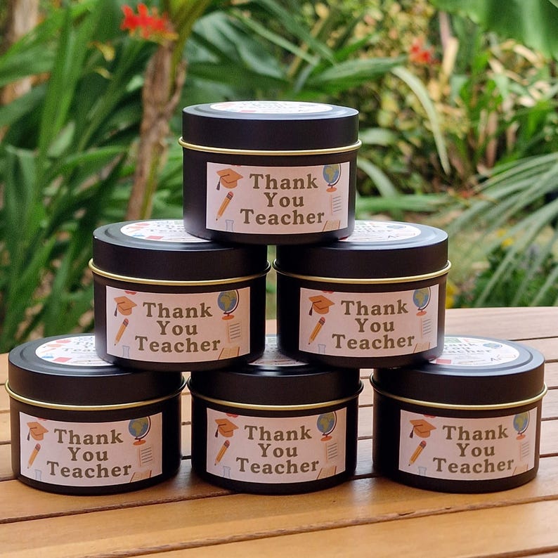 Thank You Teacher Gift • Vanilla Tonka Amber Candle • End of Term Gift for Teacher • Handmade • Teacher Appreciation Free UK Post