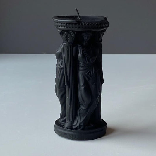 Athenian Grace Soy Candle Caryatid Column Handmade in Leicestershire