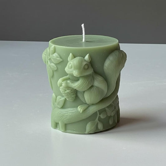 Squirrel Candle – Autumn Woodland Figure | Soy Wax Handmade in Leicestershire Free Post To UK