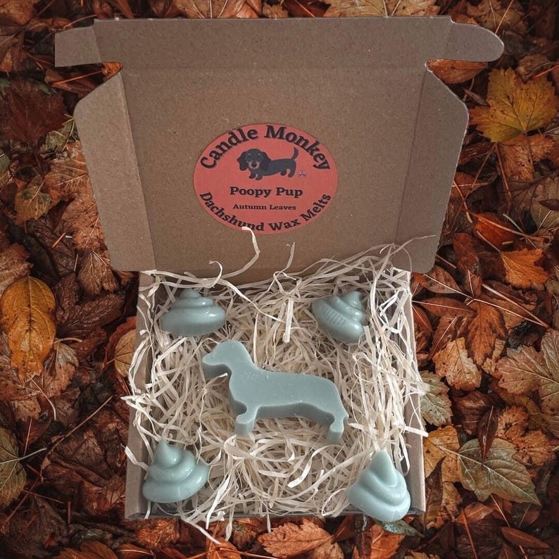 Poopy Pups - Autumn Collection Dachshund Sausage Dogs Wax Melts Festive Fall Scents Free UK Post