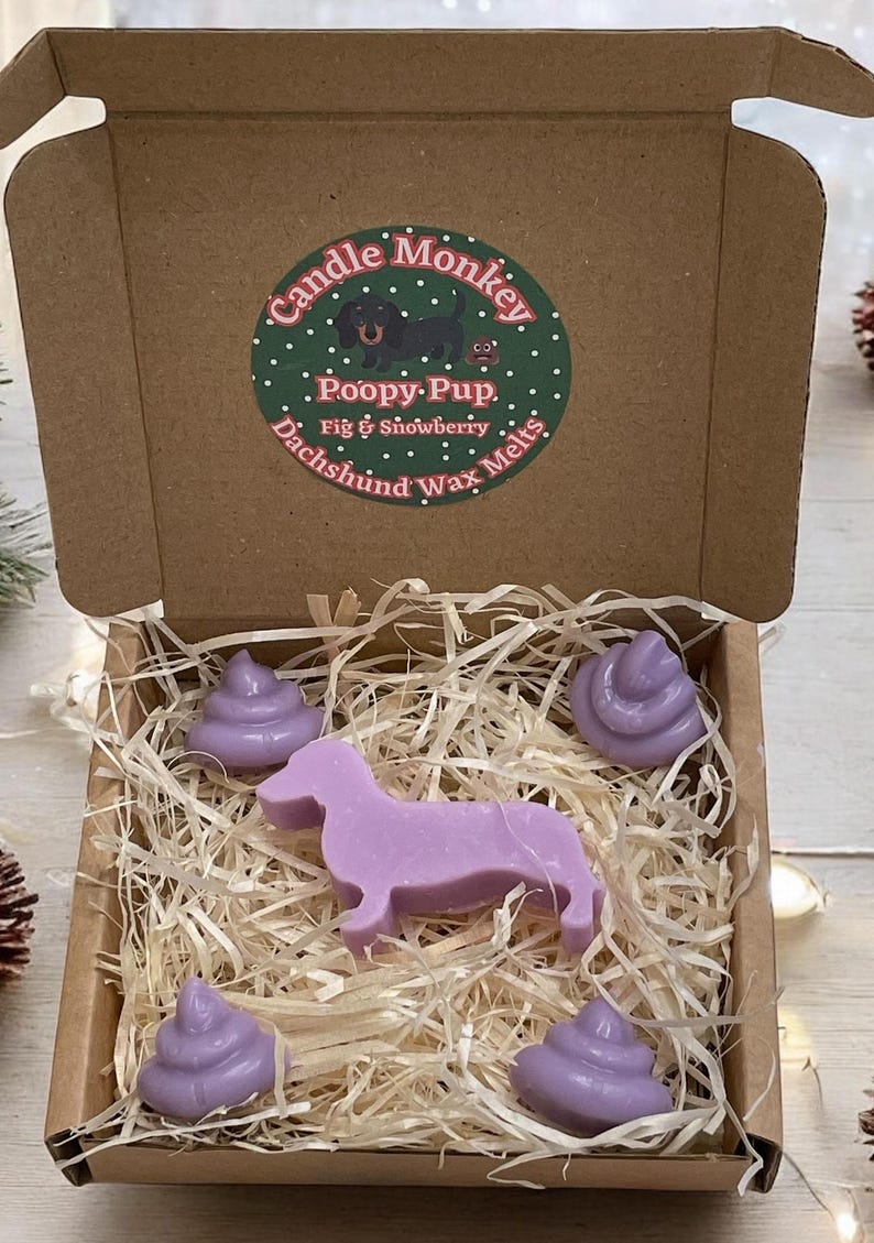 Poopy Pups - Winter Wax Melts Collection Festive Christmas Dachshunds Fragrances in Gift Box Free UK Post