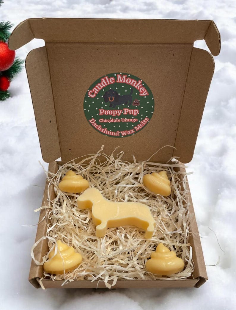 Poopy Pups - Winter Wax Melts Collection Festive Christmas Dachshunds Fragrances in Gift Box Free UK Post