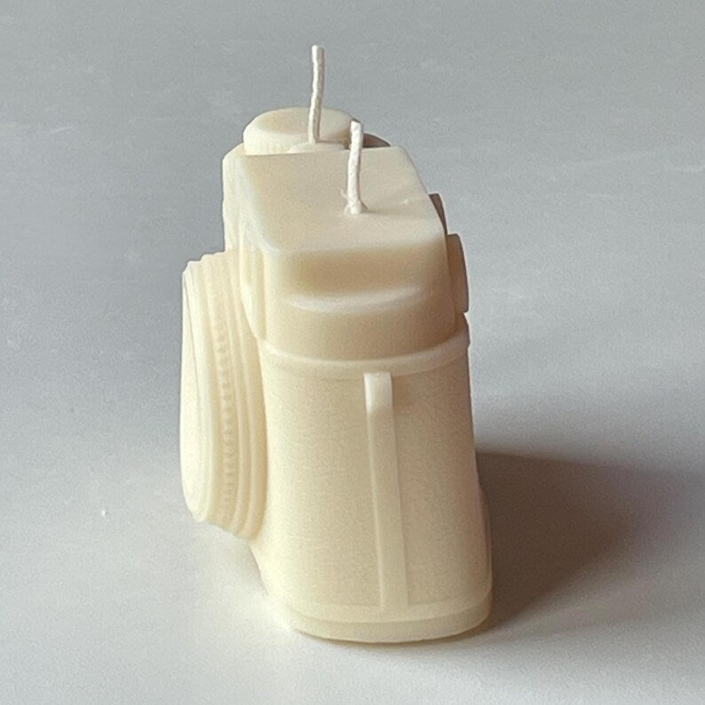 Compact Camera 2 Wick Candle, Rangefinder Sculpture, Photography Inspired Décor