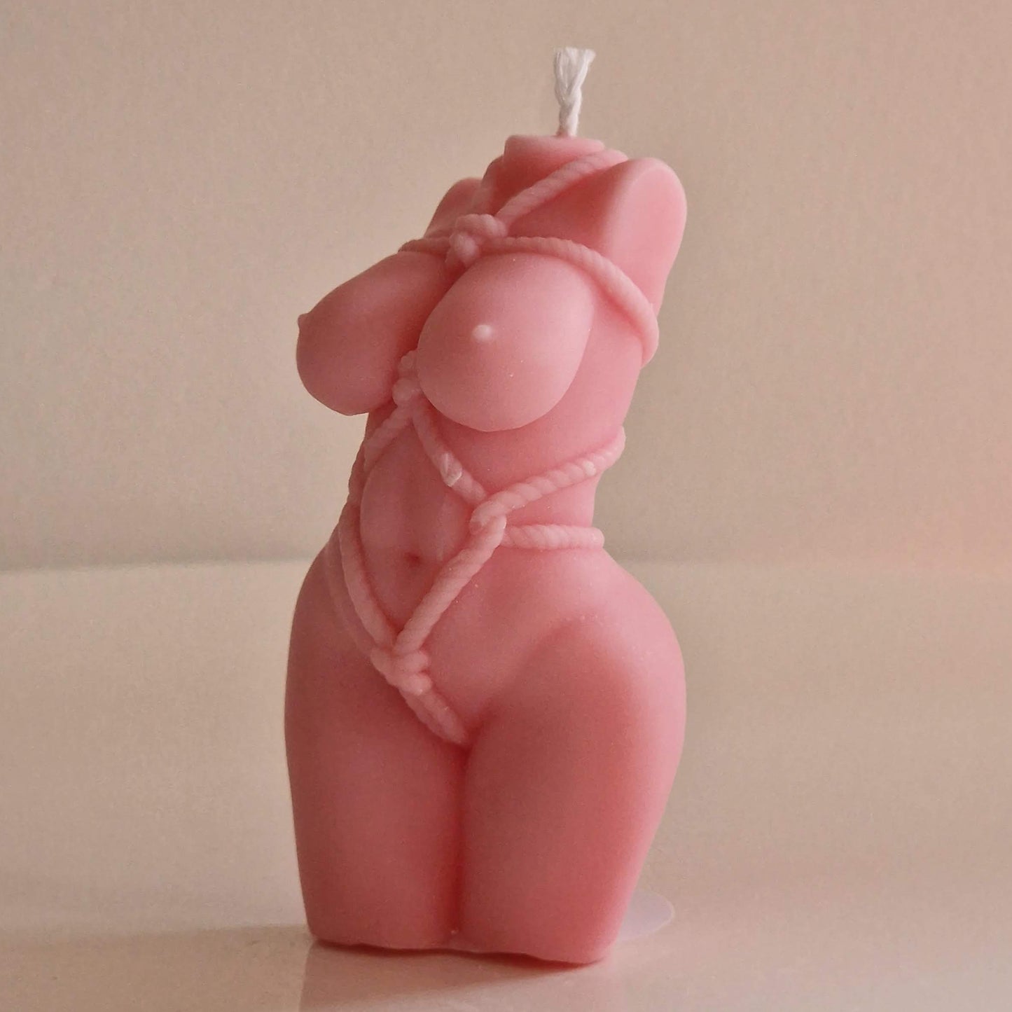Hand Made Pink Body Curvy Shibari Goddess Sculpture legs Shapely Woman Shibari Romantic Candle Over 100 Fragrances Free UK Post