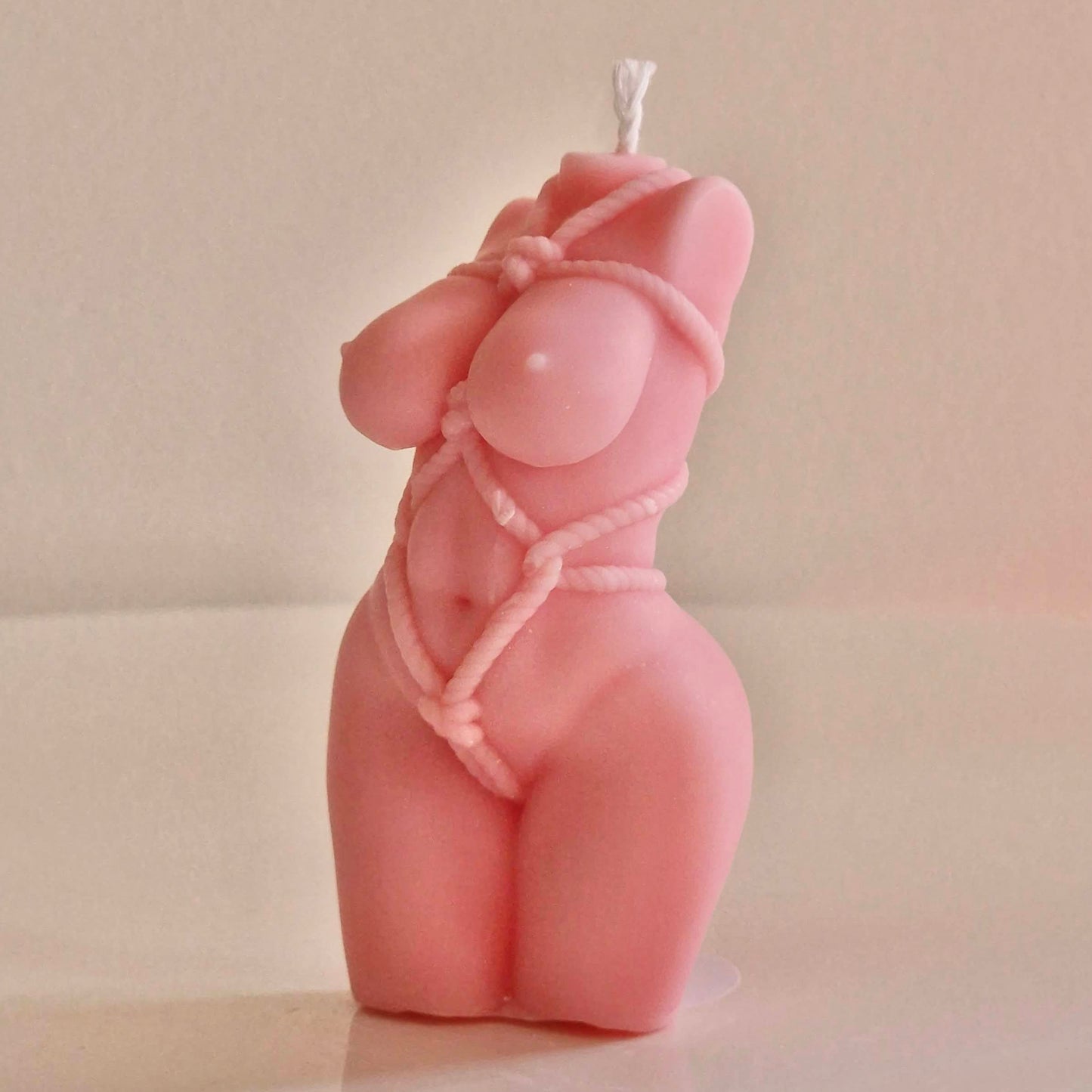 Hand Made Pink Body Curvy Shibari Goddess Sculpture legs Shapely Woman Shibari Romantic Candle Over 100 Fragrances Free UK Post