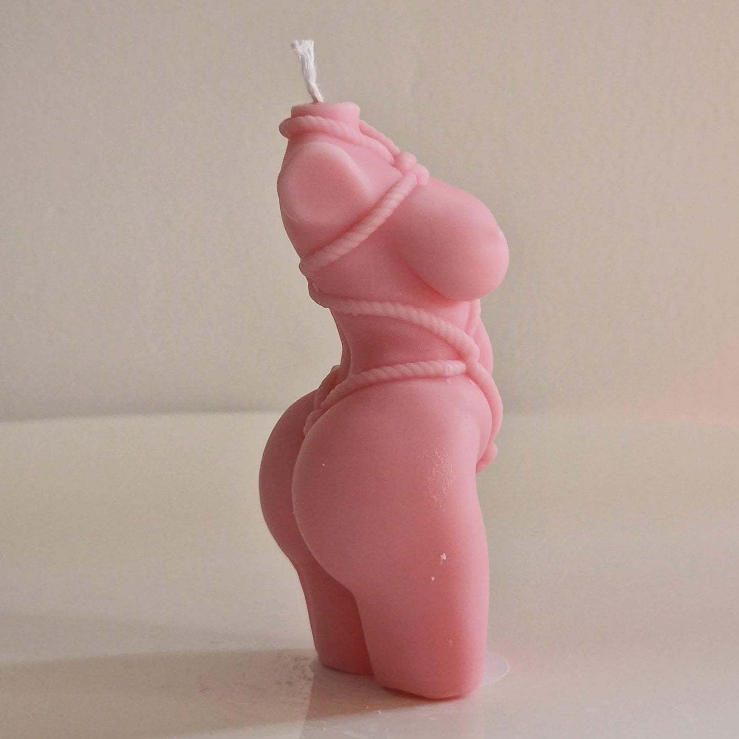 Hand Made Pink Body Curvy Shibari Goddess Sculpture legs Shapely Woman Shibari Romantic Candle Over 100 Fragrances Free UK Post