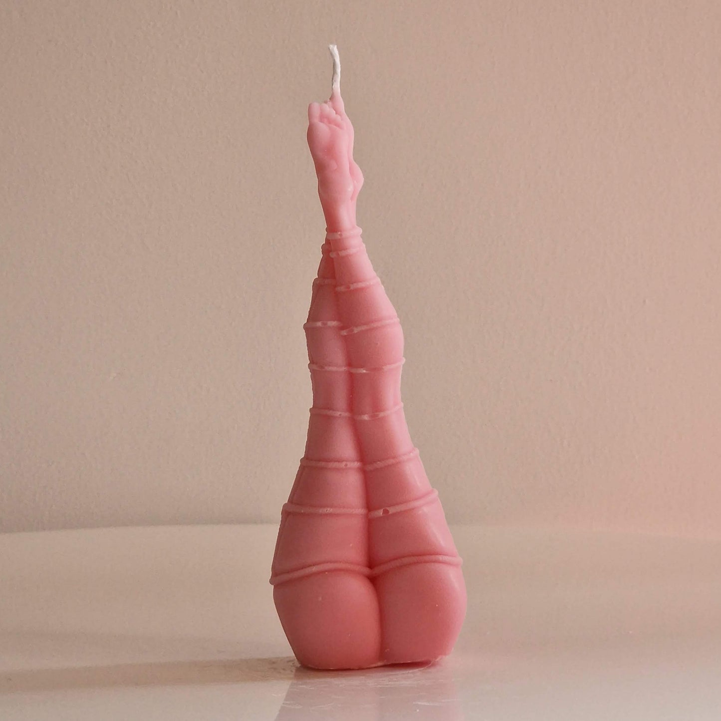 Hand Made Pink Body Curvy Shibari Goddess Sculpture legs Shapely Woman Shibari Romantic Candle Over 100 Fragrances Free UK Post