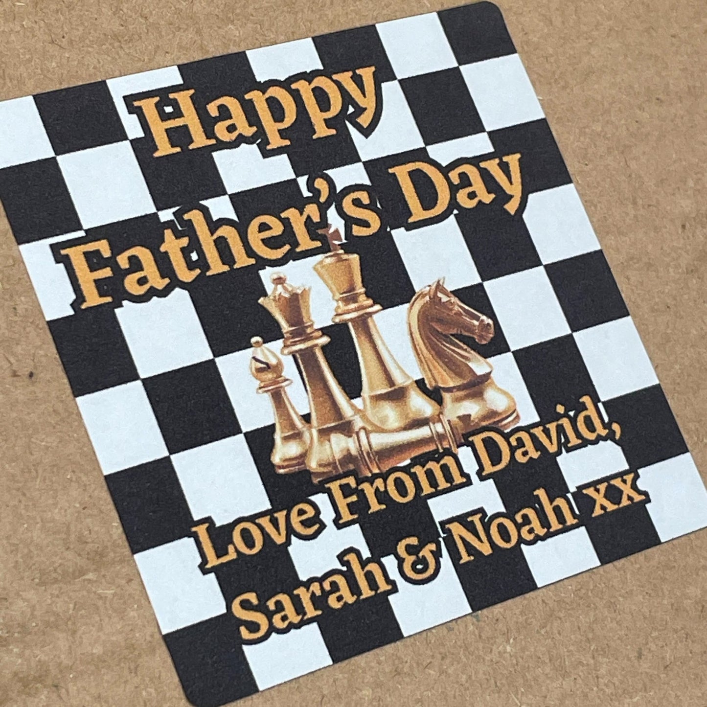 Personalised Chess Gift Set includes Handmade Soy Wax Candle, Wooden Travel Chess and Check Mate Socks Free UK Post