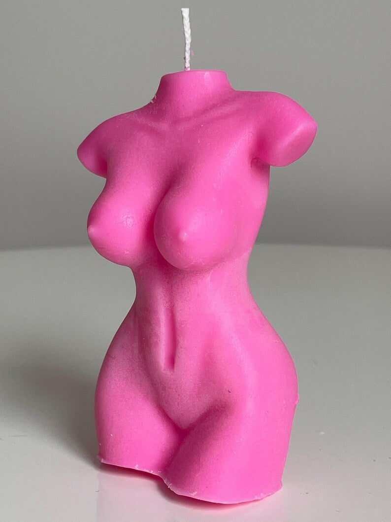 Hand-Poured Nude Female Venus Goddess Of Love Candle: Any Colour, Soy Blend/Beeswax (100 Scent Choices). Natural Cotton Wick. UK Made.