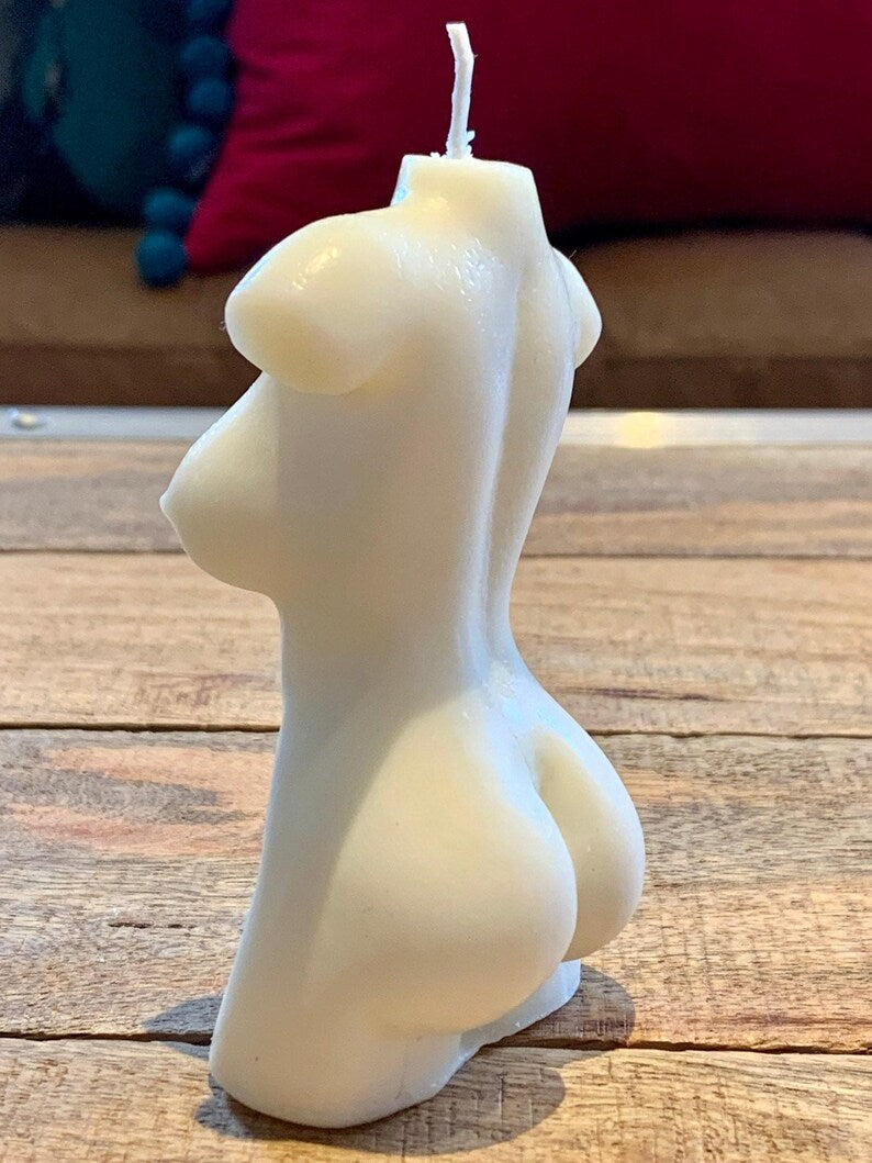 Hand Made Venus Goddess Of Love Ivory Body Torso Female Art Sculpture Soy Candle Bespoke Scent & Colour Free UK Post