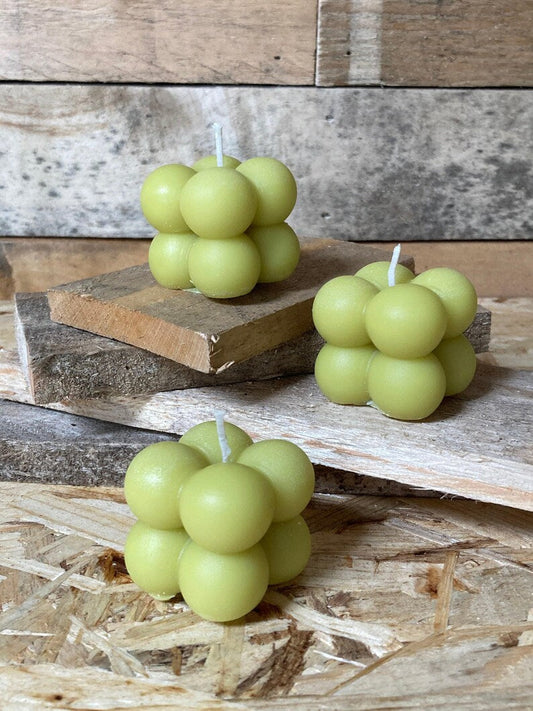 Set Of 3 Mini Bubble Cube Candles – Handmade Soy Wax, Your Choice of Colour & Scent, Free UK Post