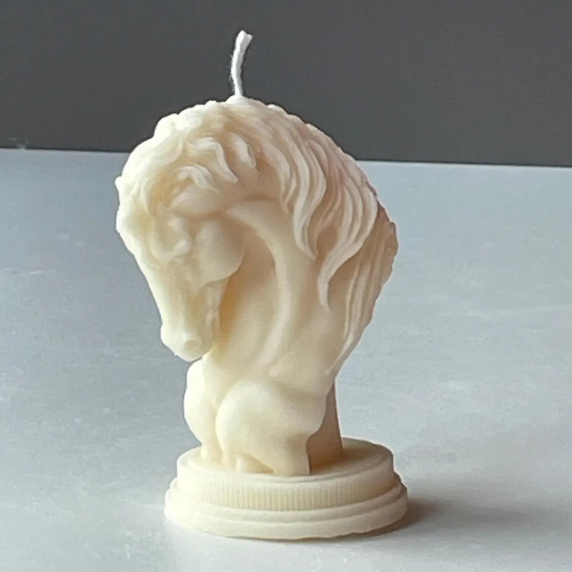 Chess Knight Horse Head Candle, Equestrian Sculptural Bust, Handmade in Leicestershire, Free UK Post