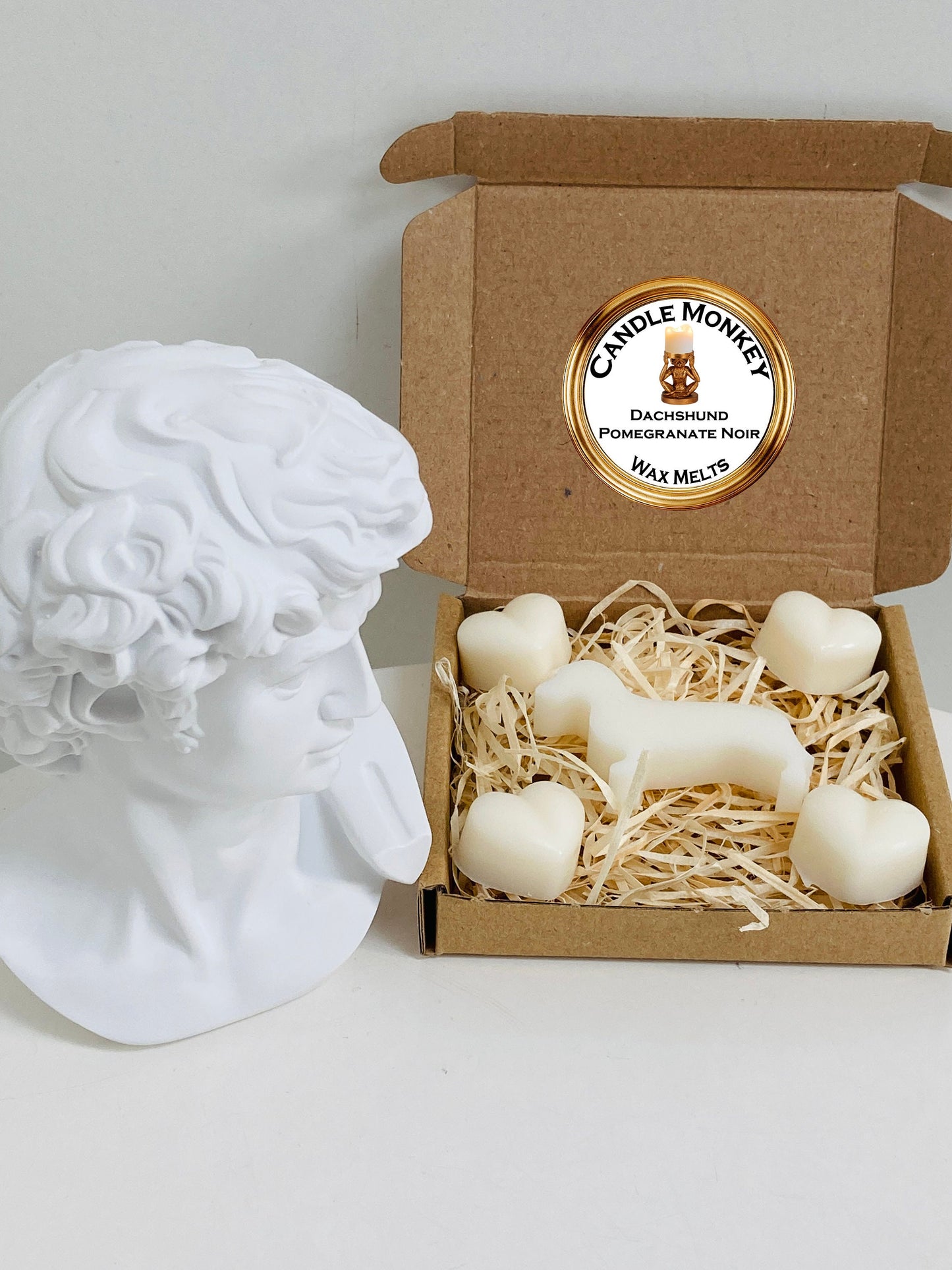 Dachshund Malone Sausage Dogs Wax Melts Pomegranate Noir, Orange Blossom, Pear & Freesia, Amber, Wood Sage Sea Salt, Lime Basil Free UK Post