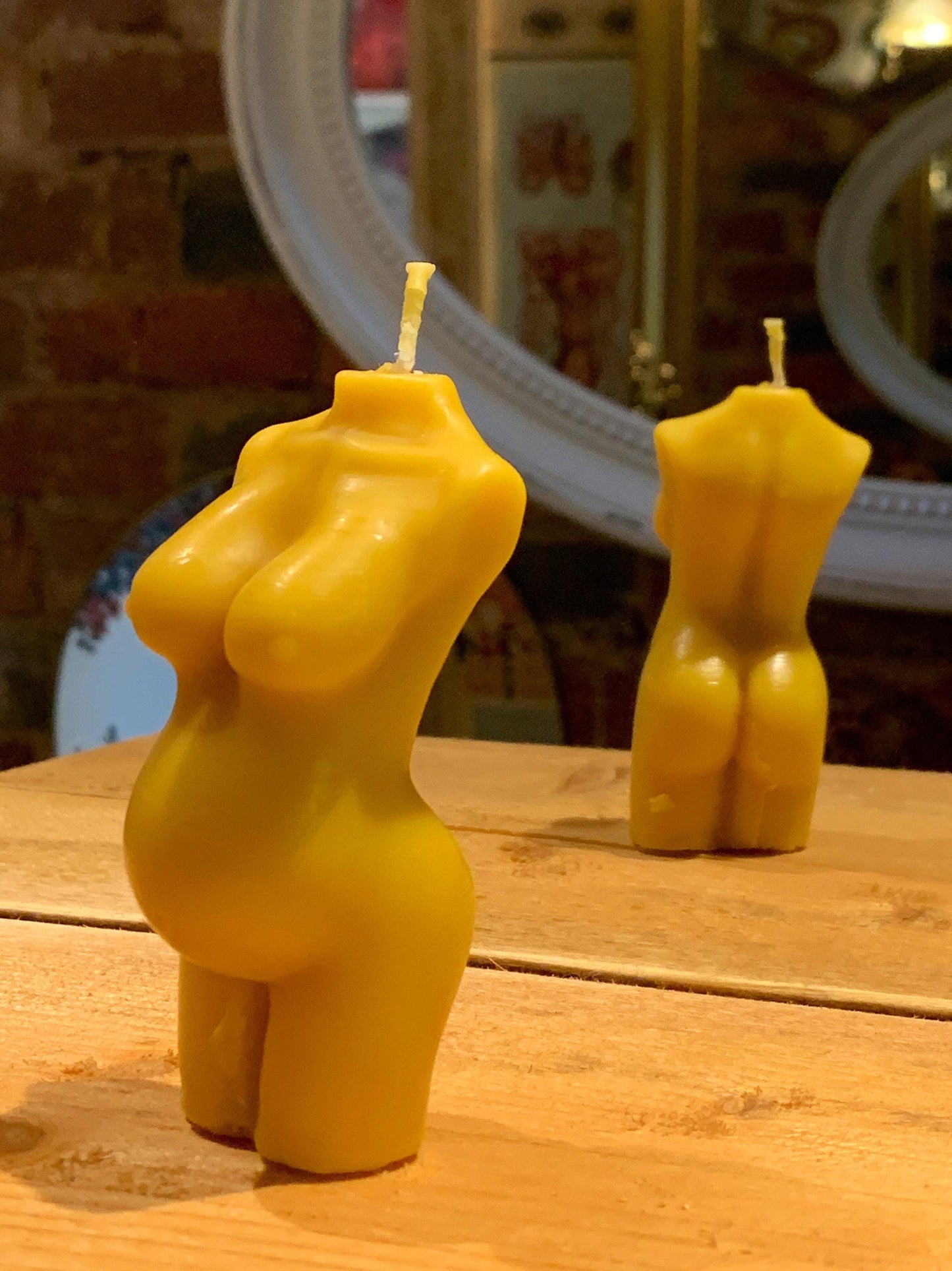 Pregnancy Torso Female Body Art Sculpture 100% Beeswax Candle Essential Oil OR Fragrance Free UK Post