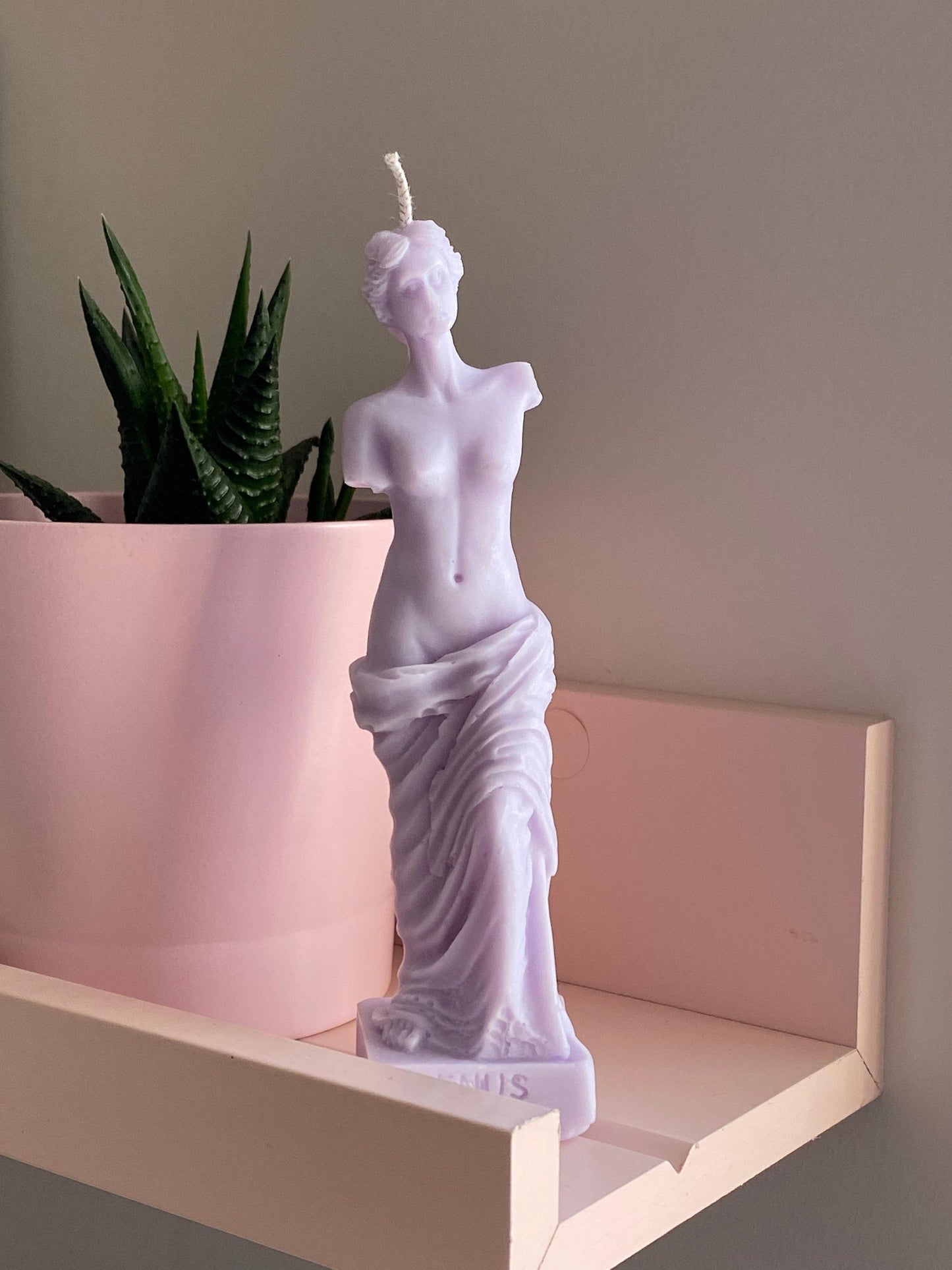 Venus De Milo Roman Goddess Hand Crafted Candle: Custom Colour, 100 Scents, Soy Blend, Natural Cotton Wick. UK Made. Free UK Postage.