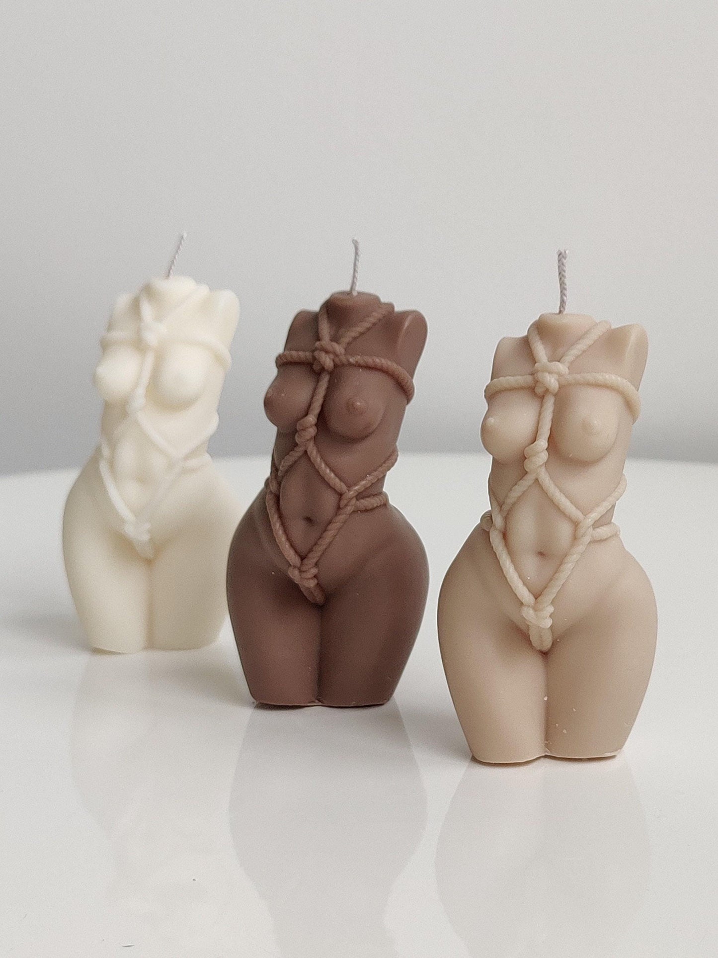 Bondage Shibari Goddess Candle: Any Colour You Crave, 100 Seductive Scents, Soy/Beeswax, Natural Wick, Eco Packaging.