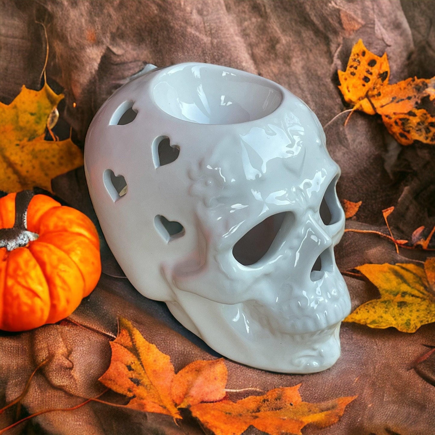 Large White Skull Wax Melt Burner Free Postage to UK