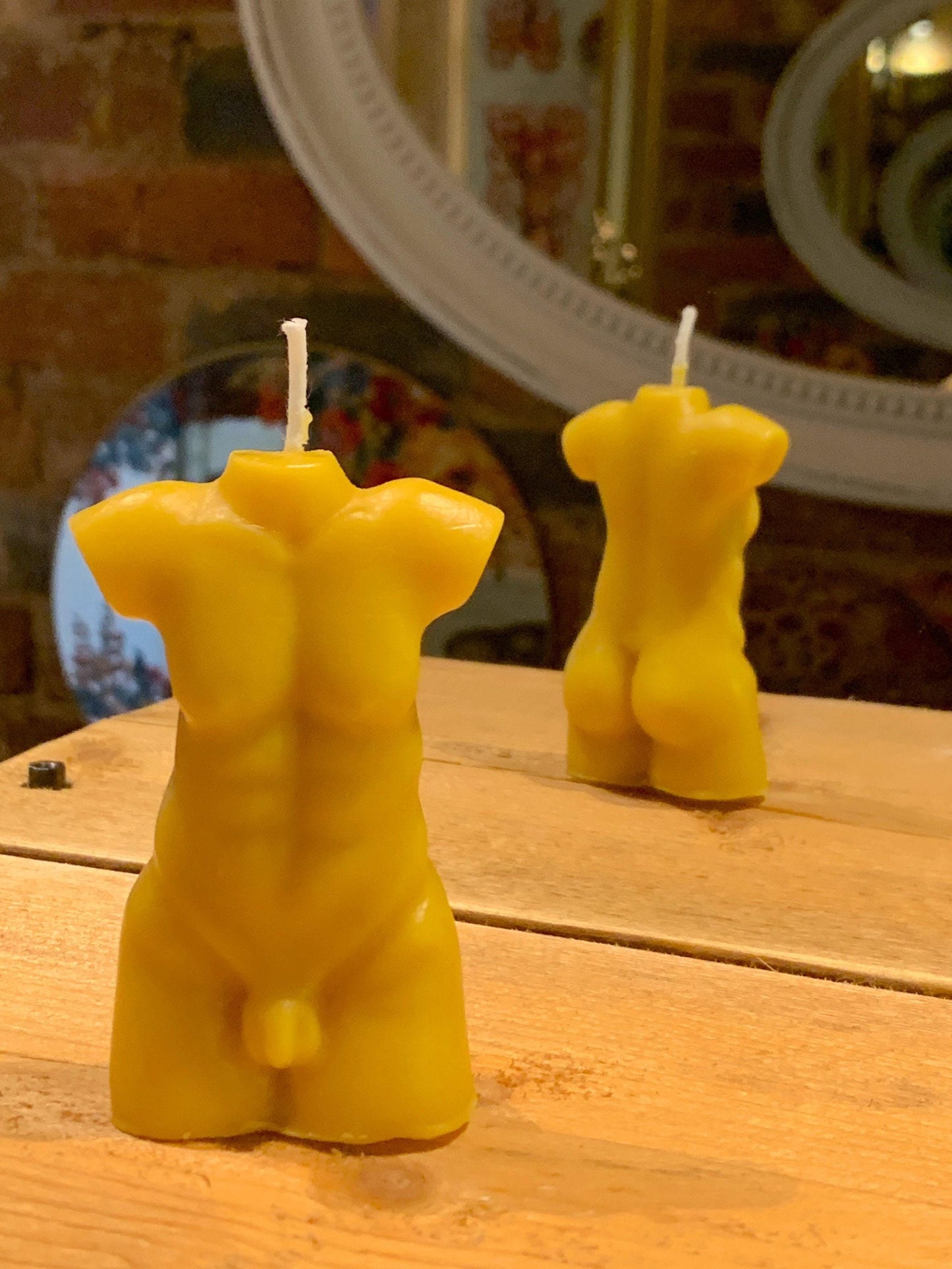Adonis Male Torso Candle - Handmade Classical Man Sculpture Inspired by Ancient Myth, Choice Of Fragrance & Colour