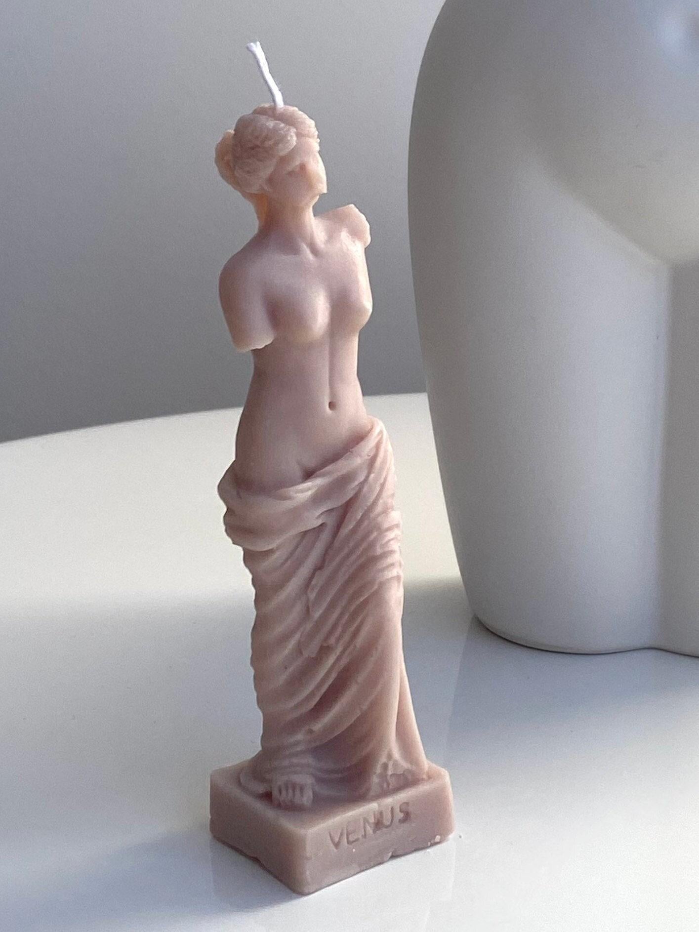 Brown Venus De Milo Roman Goddess Hand Crafted Candle: 100 Scents, Soy Blend, Natural Cotton Wick. Free UK Postage.