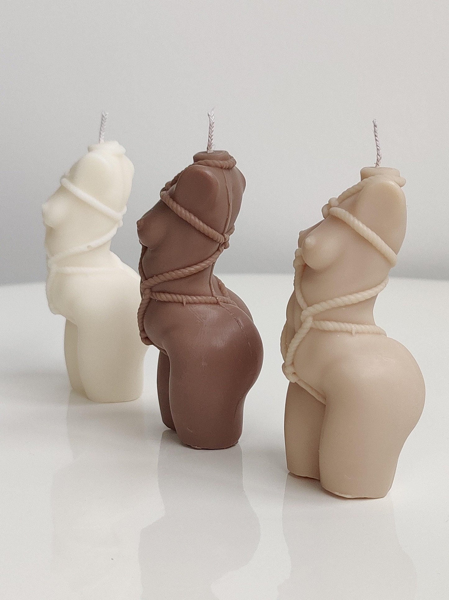 Bondage Shibari Goddess Candle: Any Colour You Crave, 100 Seductive Scents, Soy/Beeswax, Natural Wick, Eco Packaging.