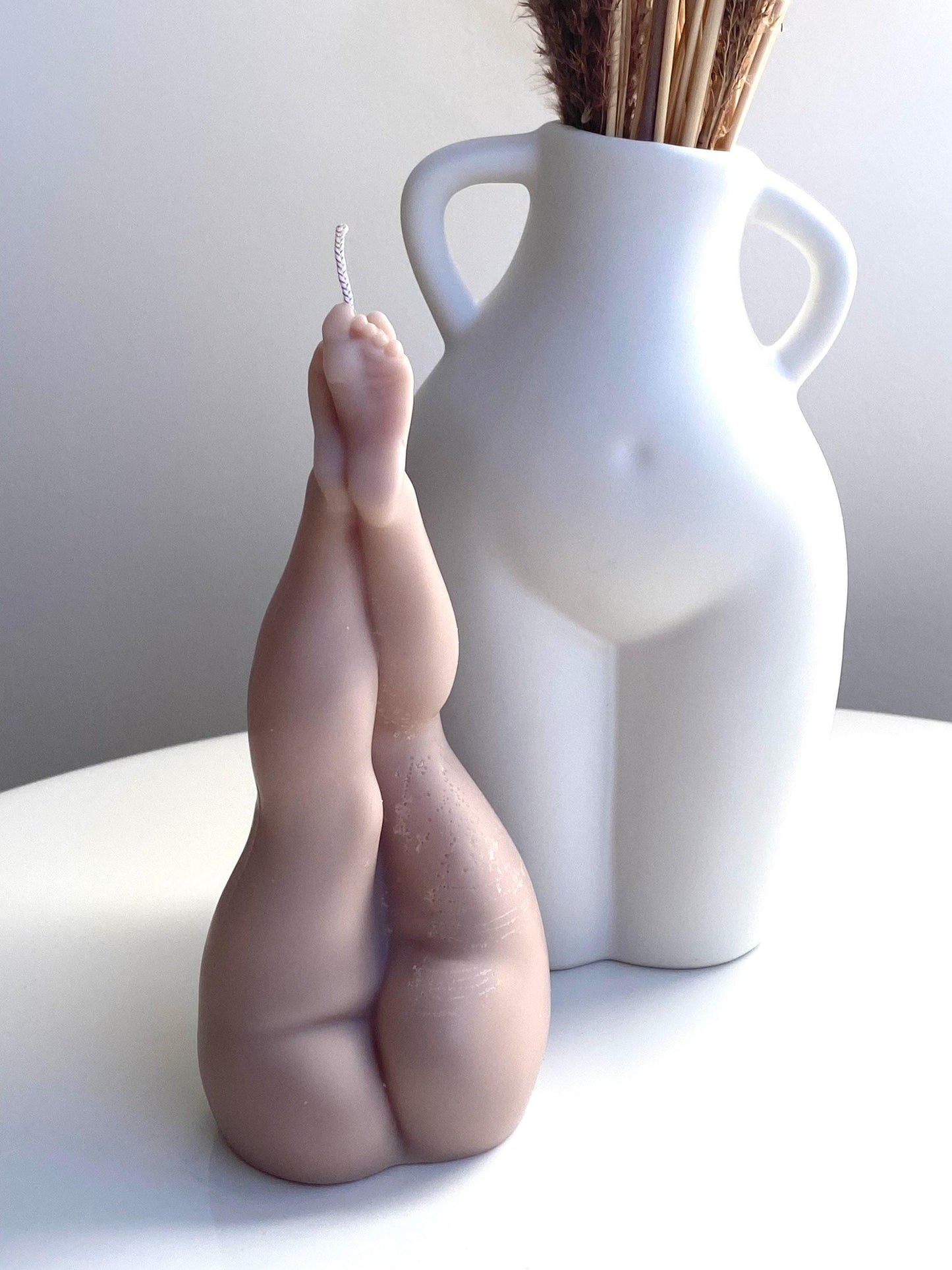 Handmade Beige Luscious 20cm Long Legs Female Shapely Sexy Woman Lady Legs Soy Wax Candle 70 fragrances Eco Friendly Packaging Free UK Post