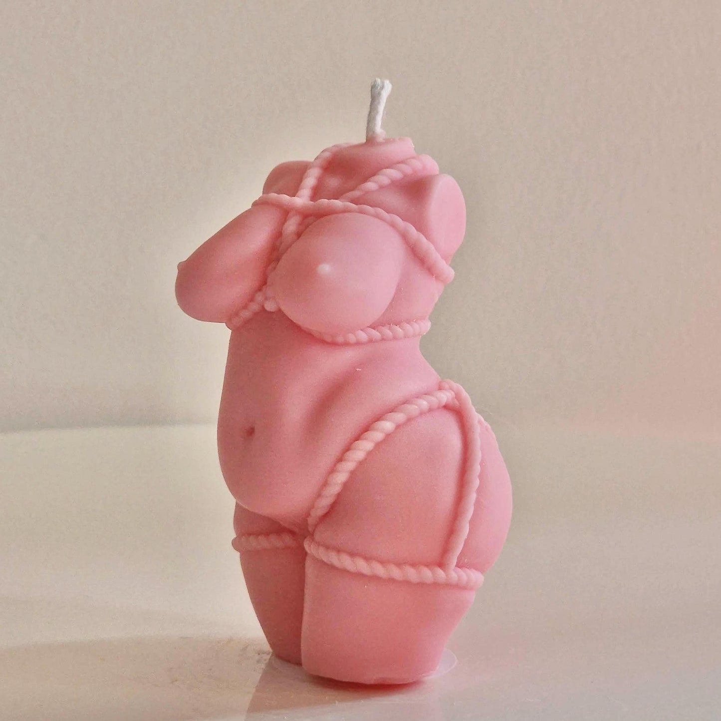 Hand Made Pink Body Curvy Shibari Goddess Sculpture legs Shapely Woman Shibari Romantic Candle Over 100 Fragrances Free UK Post