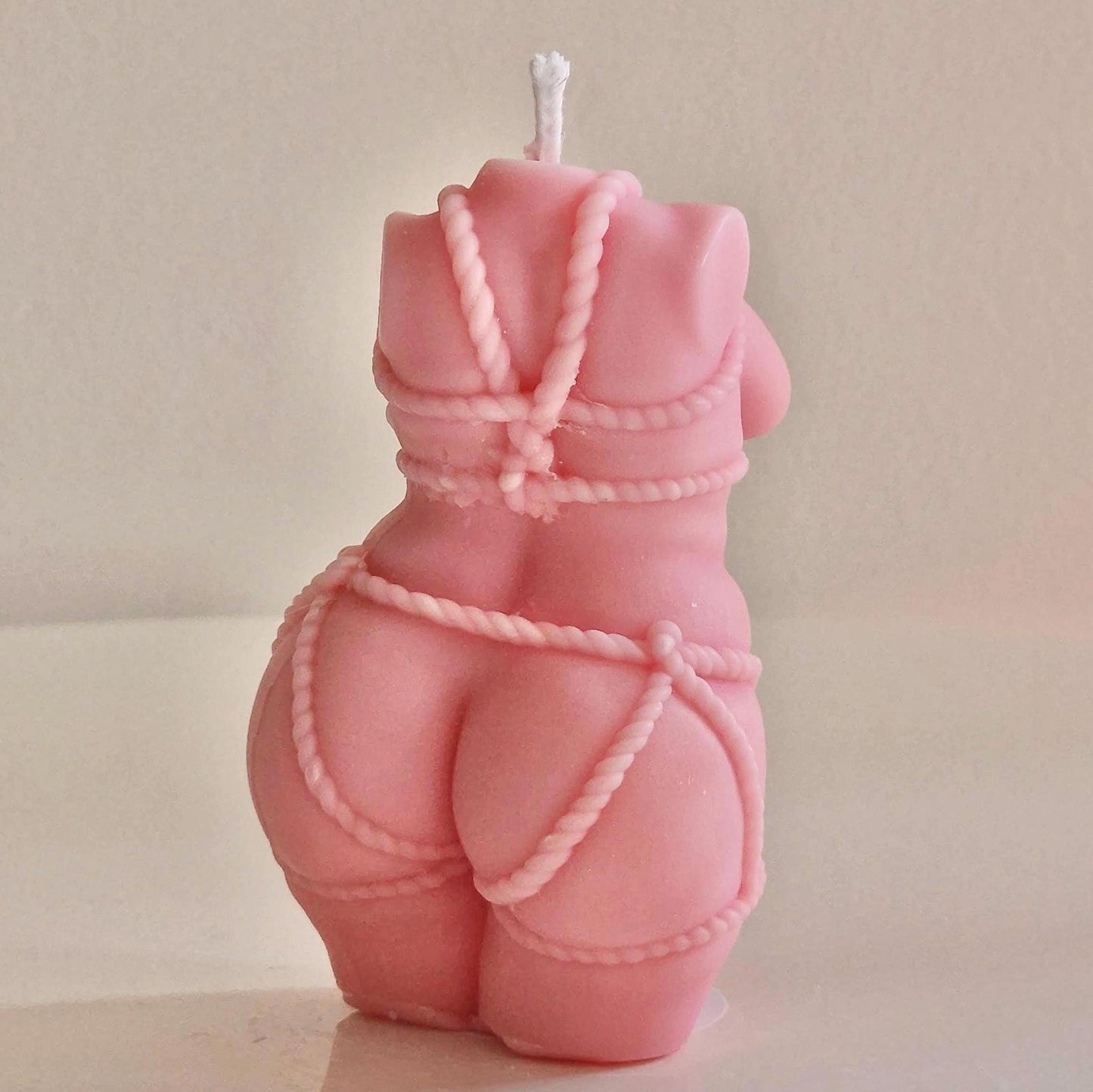 Hand Made Pink Body Curvy Shibari Goddess Sculpture legs Shapely Woman Shibari Romantic Candle Over 100 Fragrances Free UK Post