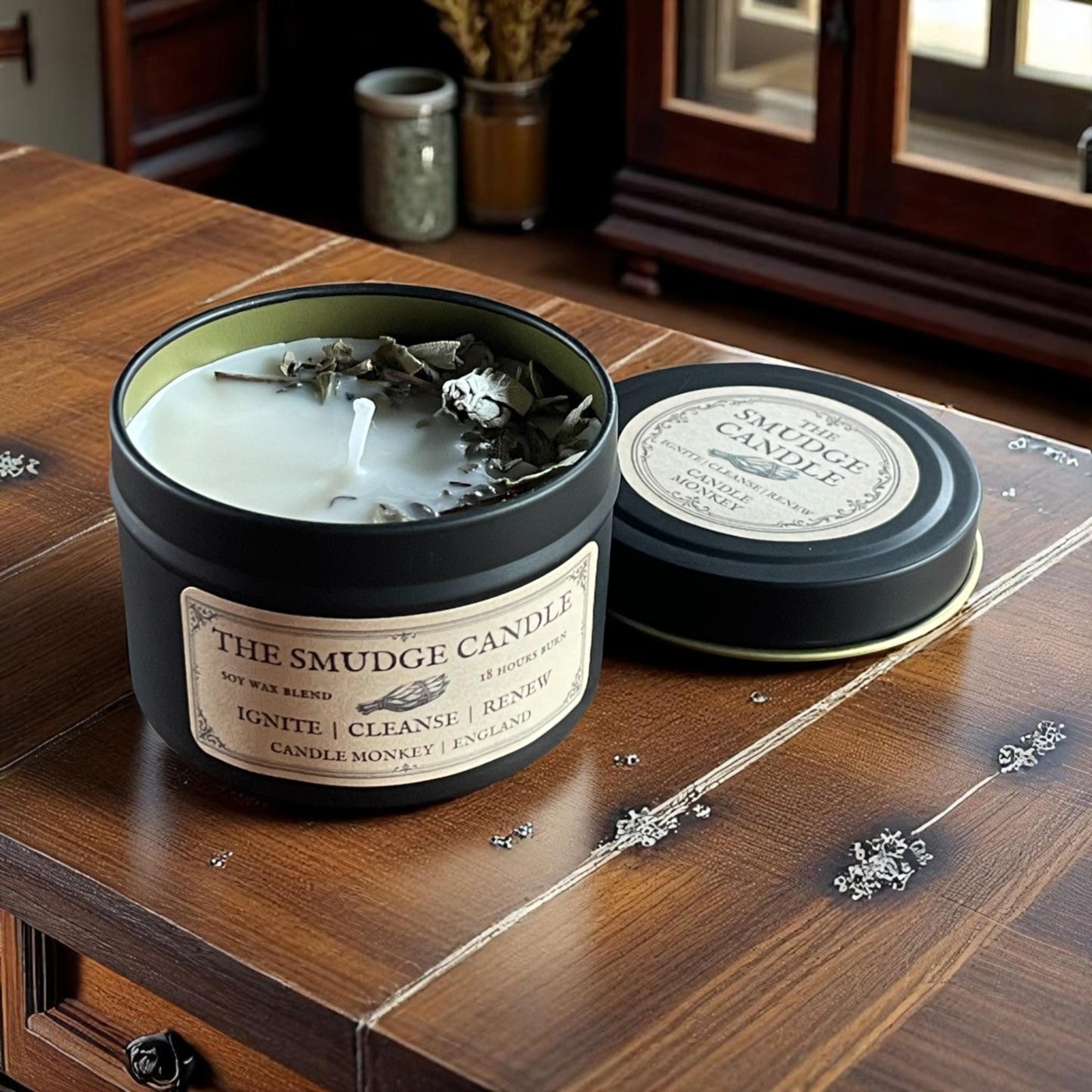 The Smudge Candle – Sage Essential Oils, Soy Wax & Botanicals Cleanse and Calm Your Space with a Natural, Smoke-Free Ritual Free UK Post