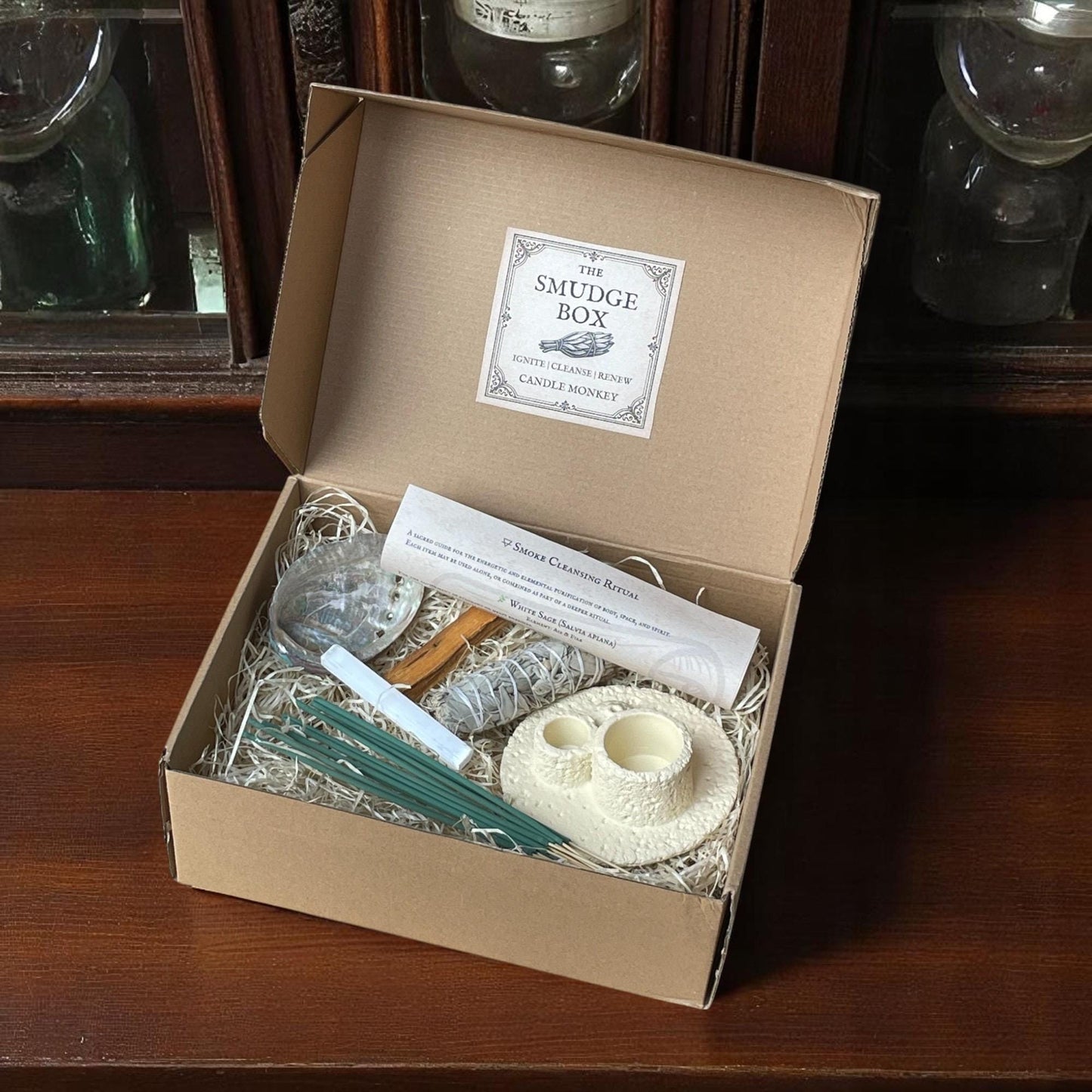The Smudge Box | Spiritual Cleansing & Intention Kit Home Sage Smudging Hamper Free UK Post