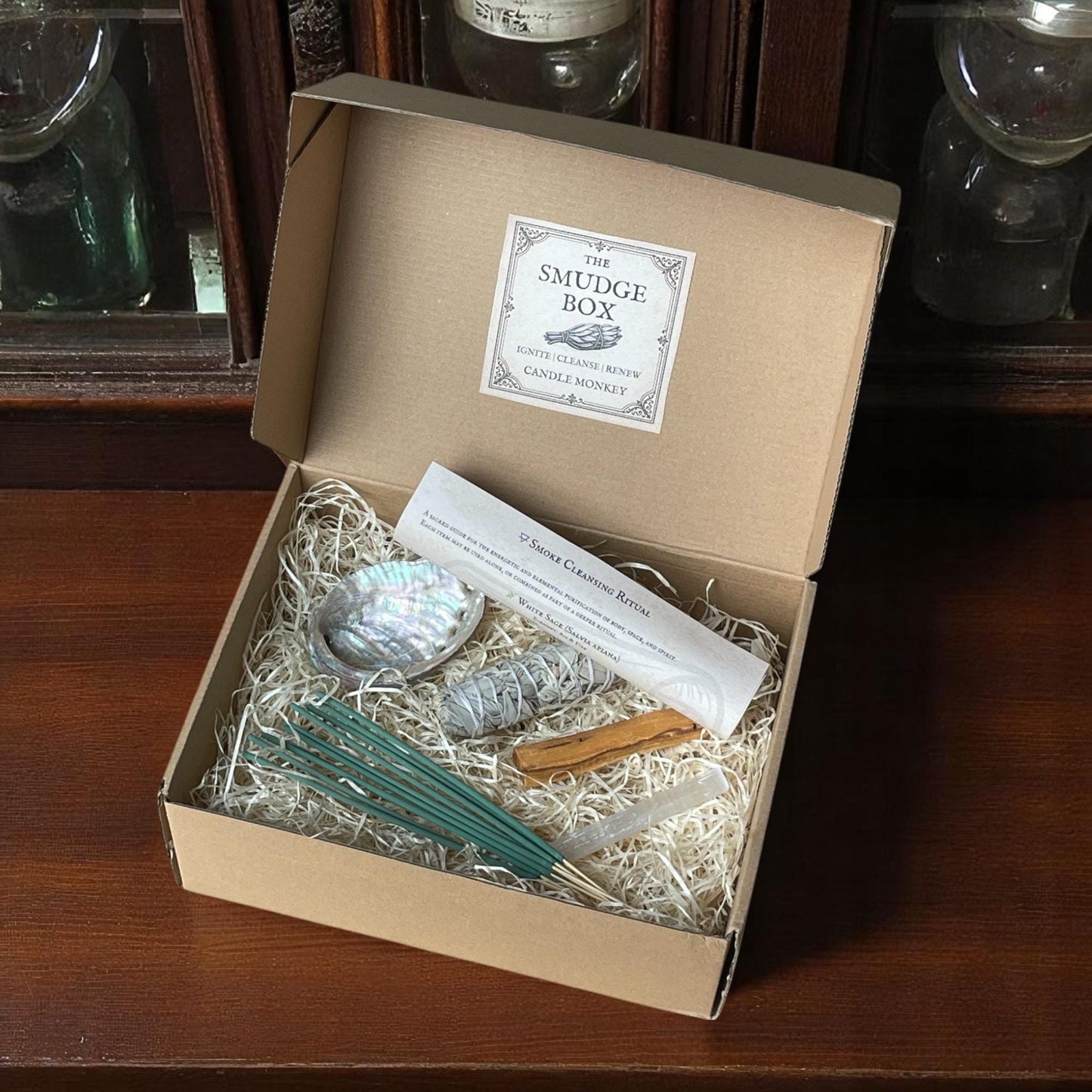 The Smudge Box | Spiritual Cleansing & Intention Kit Home Sage Smudging Hamper Free UK Post