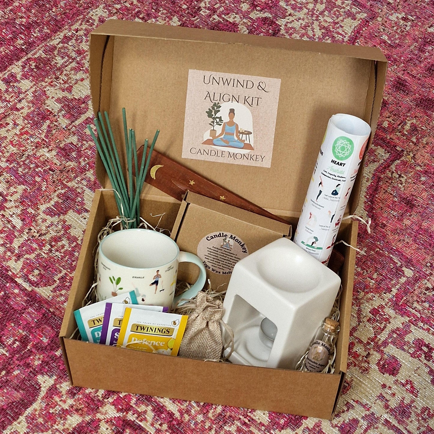 Unwind & Align Yoga Chakra Gift Set – Cute Natural Birthday Yogi Hamper Free UK Post