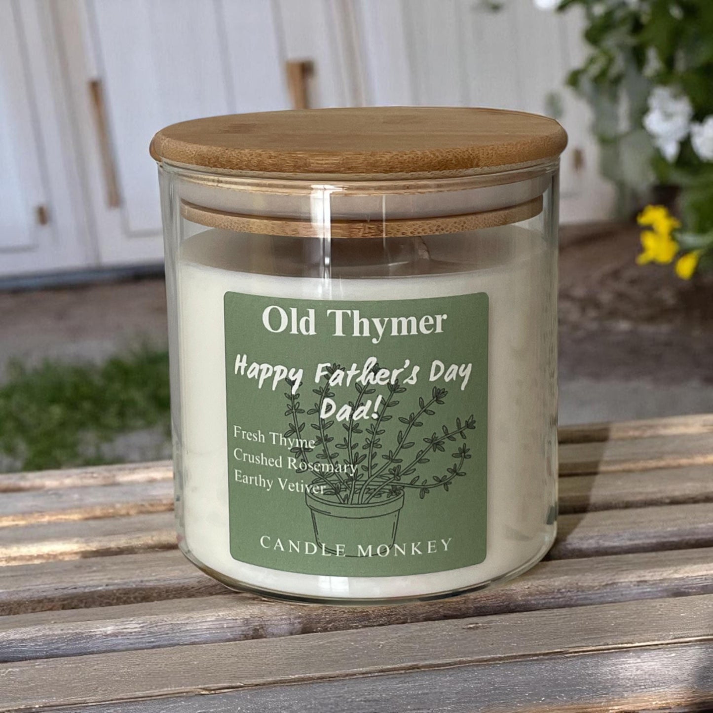 Gardeners Allotment Gift | Personalised Candle Shed Some Light | Old Thymer | Glow Wild | Lavender and Lettuce 40-Hour | 475g